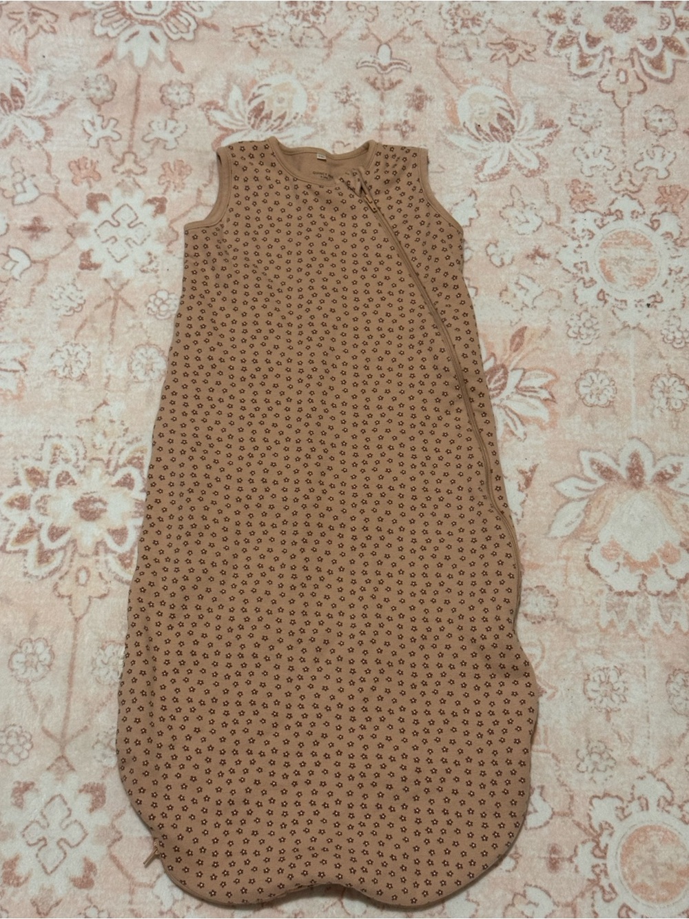 Quincy Mae Kids Sleep Sack in Tan with Dark Brown Dot Print